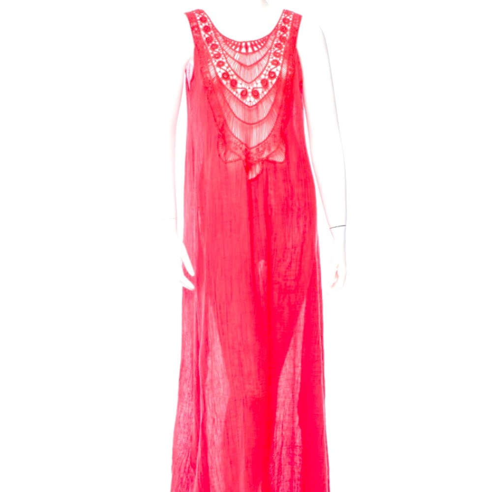 Miguelina Coral maxi sleeveless dress- XS